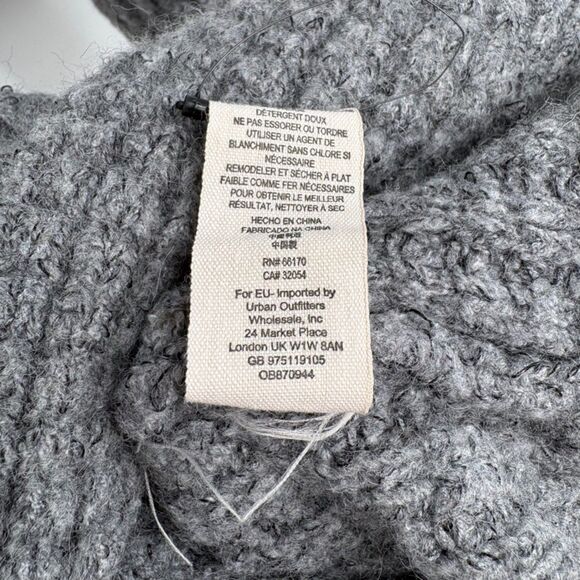 Free People Taffy Long Cardigan in Gray, Sz Medium, Wool Blend Waffle Knit - Picture 11 of 11